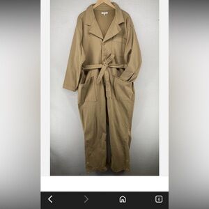 Good American Tan longsleeve jumpsuit